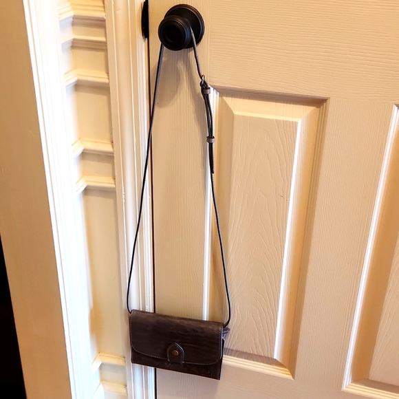 Frye Melissa Small Leather Crossbody Dove Gray - Picture 7 of 7